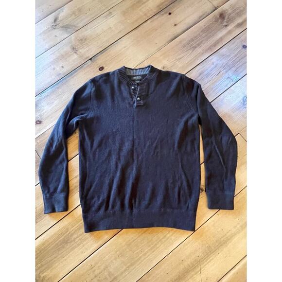 Eddie Bauer Men's Brown Pull Over Button Sweater. Thick Heavy. Size Large Tall - Picture 1 of 5